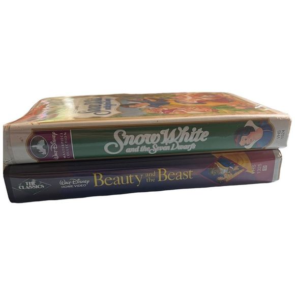 Walt Disney Princess VHS Movie Tapes Set Of 2 Beauty And The Beast Snow White - Picture 1 of 9